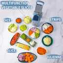 ONCE FOR ALL Upgrade Safe Mandoline Slicer Plus, Biger Size, Adjustable Vegetable Food Chopper Potato Fries Cutter, Detachable Blade, Kitchen Chopping Artifact, Gift (SkyBlue) (Gray)