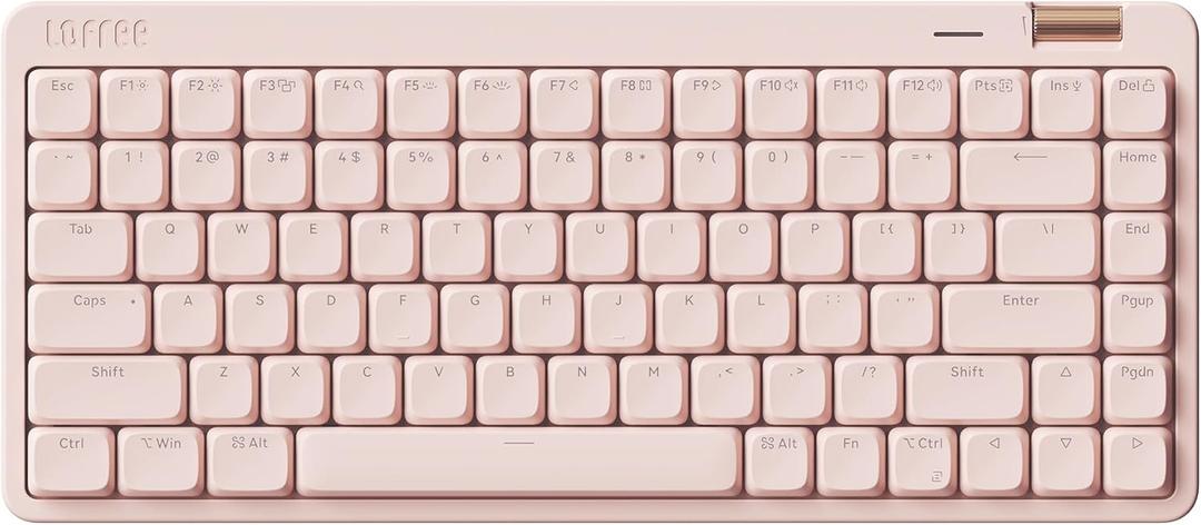 Flow Lite 84 Keys Low Profile Mechanical Keyboard, 75% Swappable Rechargeable Wireless Keyboard with 2.4G Receiver, Bluetooth and Wired Connection for Windows, Mac/ Specter Linear Switches (Flamingo)