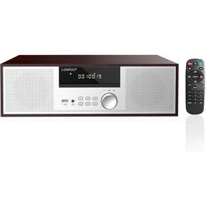 Compact System Micro HiFi System, CD Stereo System, 40 Watts RMS Music System with CD Player, FM Radio, Bluetooth, AUX-in, Headphone Output, DSP Tech, Clear Sounds and Rich Bass Sound,Silver