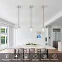 1-Light Teardrop Crystal LED Hanging Pendant Light, Brushed Nickel, 4x4x49 inches