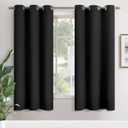 YoungsTex Black Out Curtains for Bedroom 72 Inch Length - Thermal Insulated Drapes with Grommet Room Darkening Privacy for Living Room, 2 Panels, 42 x 72 Inch, Black