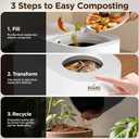 5L Electric Kitchen Composter for Countertop, Smart Indoor Compost Bin with Visible Window, Humidity Sensor, LED Display, Odor Control & Auto-Cleaning, Turns Food Waste into Dry Pre-Compost