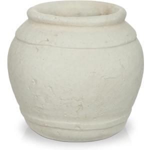 Briful Rustic Ceramic Farmhouse Vase, 5.9" Vintage Textured Pottery Jar