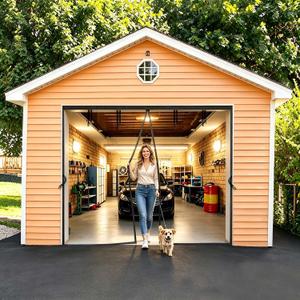 Magnetic Garage Door Net Screen Kit 12x9 FT - Heavy-Duty Fiberglass Mesh with Magnetic Closure for 1 Car Garage 12x9ft, Blocks Bugs & Enhances Privacy - Perfect for Porch Gym Barn Patio Use