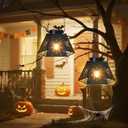 Afirst Halloween Spider Lantern,Hanging Lantern with Bulb Hollow Out Waterproof Decorative Lanterns for Home Halloween Yard, Patio,Lawn,Pathway,Garden Decor