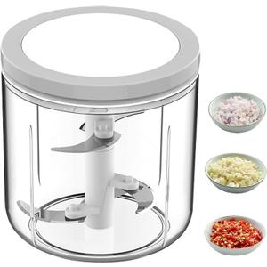 Ecoco Manual Food Processor Vegetable Chopper, ZWCEGND 1000ML Onion Chopper Hand Pull String Garlic Chopper Mincer, Whisk and Smoothie Blender