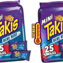 Takis Blue Heat Mini 25 pc / 1.23 oz Bite Size Multipack, Hot Chili Pepper Flavored Extreme Spicy Rolled Tortilla Chips (Pack of 2), BB SEP/15/26
