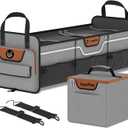 Car Trunk Organizer for SUV, Heavy Duty Waterproof Trunk Organizer, Foldable Collapsible Car Organizer with Cooler, Multi-Compartment Large Trunk Organizer (95L), Gray-M003 (Oversize)