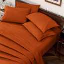 Horbaunal Burnt Orange Twin Size Sheet Set - 4 Piece Luxury 1800 Thread Count Bedding Sheets & Pillowcases - 16 Inch Deep Pocket Microfiber Bedding Set - Soft & Wrinkle Bed Sheets