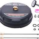 15" Pressure Washer Surface Cleaner, 15 Power Washer Attachment with 2 Extension Wands, 2 Replacememt Nozzles, 1/4" Quick Plug, for Driveways Sidewalks Patios Cleaning, Heavy Duty, Max 4000 PSI