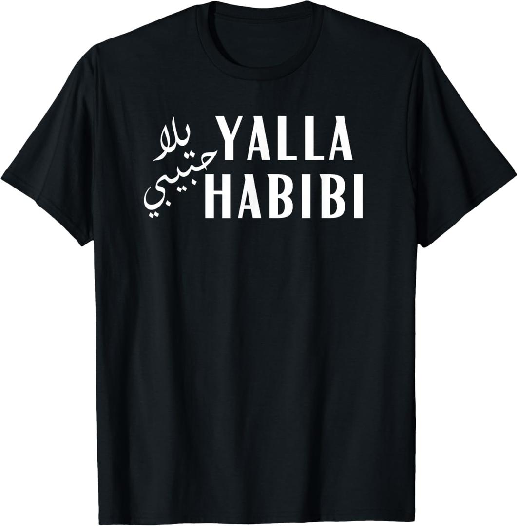 Yalla Habibi Arabic Muslim Honeymoon Valentine's Day Love T-Shirt,small