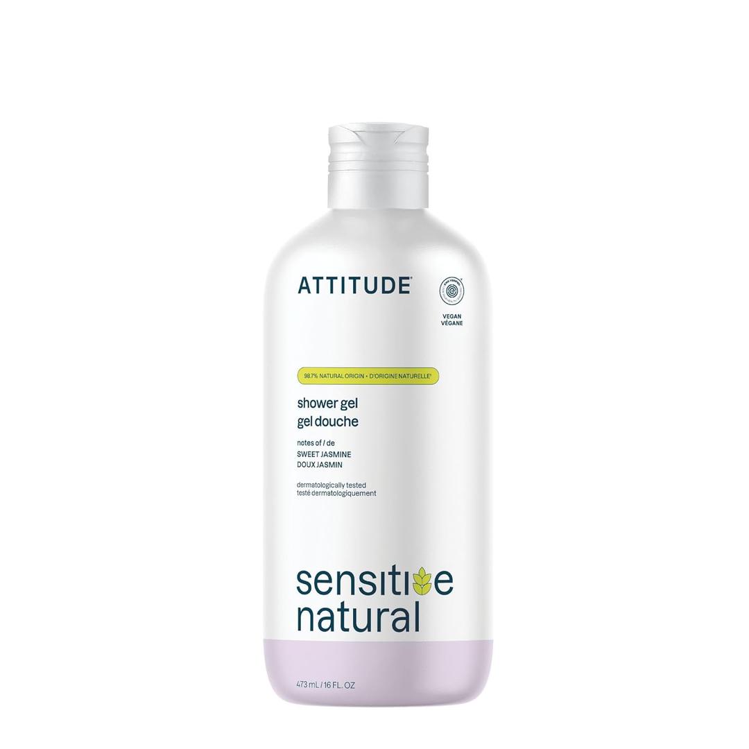 ATTITUDE Body Wash for Sensitive Skin with Oat and Chamomile, EWG Verified, Dermatologically Tested, Vegan, 16 Fl Oz