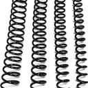Binditek 100 Pack Plastic Spiral Binding Coils, Multi Size (6mm, 8mm, 10mm, 12mm) (1/4", 5/16", 3/8", 1/2"), 4:1 Pitch, Black, for Students and Coworkers