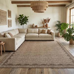 Garvee Large Washable Rug 9x12 Modern Living Room Rug Non Slip Coffee