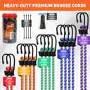 HORUSDY 21 - Piece Bungee Cord Set with Hooks & Straps, 10/18/24/30/36/48 Heavy Duty Bungee Cords Assortment for Camping, Truck, Moving, Emergency, Outdoor Storage (30 Nylon Cable Ties Extra)