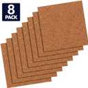 Quartet Cork Tiles, Bulletin Board Cork Panels 12" x 12" x 3/16", Natural, 8 Pack (108)