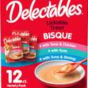 Delectables Bisque Lickable Wet Cat Treats - Chicken, Tuna & Shrimp, 12 count (EXP Oct 15 2026)