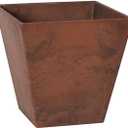 ArtStone Root & Vessel, Black, 35128 Ella Square Planter, 12, Inch, Rust