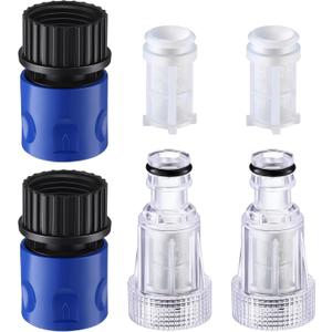 6 Pack 3/4 Inch Pressure Washer Garden Hose Adapter, Pressure Washer Accessories and Parts Compatible with PW909103K, Quick Connect Garden Hose to Outdoor Grass Power Cleaner Adapter, Blue