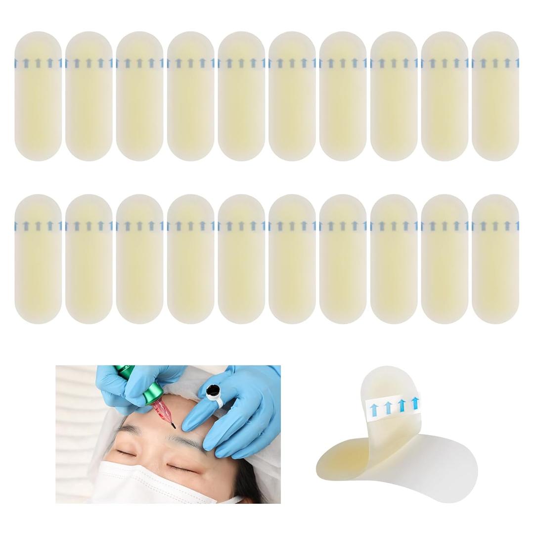 20Pcs Eyebrow Practice Skins 3D Microblading Fake Skin BrowAid Practice Bandage Silicone Eyebrow Tattoo Practice Skin for PMU Microblading Supplies TA632-2KIT