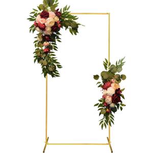 Metal Wedding Arch Backdrop Stand 6.6x3.3 FT Gold Square Balloon Arch Frame for Wedding, Birthday Party, Baby Shower Ceremony Decoration