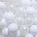GOGOSO Ball Pit Balls for Toddlers Kids Plastic Balls for Ball-Pit Playpen Pool Baby Play Pastel BPA-Free Non Toxic Play Pastel Crush Proof Bal 50 100 200 500 1000 Count (A white+pearl white)