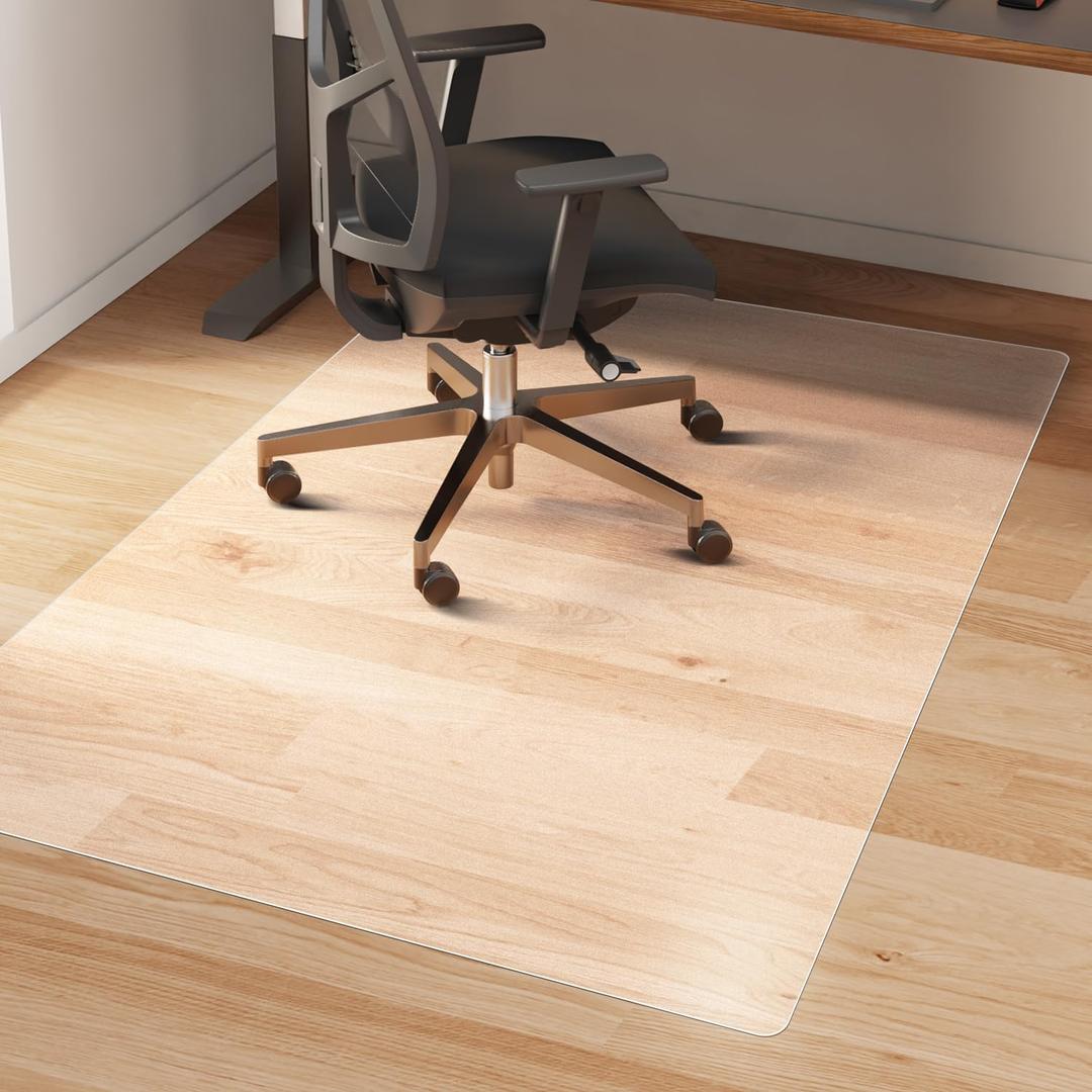 Clear Chair Mat, 24" x 36" Office Chair Mat for for Hard Floors, 2mm Thicker Hard Floor Protector for Indoor Outdoor, Rolling Chair Computer Desk Plastic Floor Mat for Home Office (Clear)