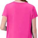 Hanes Women's Short Sleeve Cool DRI V-Neck Tee, Wow Pink, Large