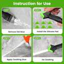 Caulking Tool 5 in 1 Silicone Caulking Grout Removal Sealant Finishing Tool with Grout Scraper, 6 Exchange Silicone Pads, Adhesive Residue Scraper Seam Repair Kit for Kitchen Bathroom
