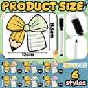 2 x Crtiin 42 Pcs Pencil Notebook Magnetic Bow Name Tags Set for Lockers 4.5 Inch Bow Dry Erase Labels Magnetic Reusable Name Tags for Back to School Locker Whiteboard Classroom Supplies Decorations, 4.72 x 4.53 inches