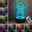 3D Illusion Night Light, 16 Color Night Light - 3D LED Intelligent Remote Control Lamp for Children's Room Decoration and Children's Gifts
