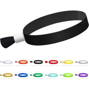 Green-Power America 100 Pcs Cloth Event Wristbands, Event Wristbands, Colored Wrist Bands for Events, for Lightweight Concert Wrist Strap for Activities, Party Bracelets for Events (Color : Black)