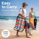 WOVN Low Beach Chairs - Premium Folding Beach Chair for Adults - Low Profile, Super Lightweight with Portable Shoulder Strap - Great for Sand and Lawn - Baja