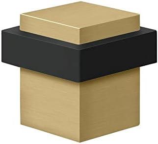 Deltana UFBS138U4 Square Universal Floor Bumper 1-3/8", Solid Brass in Brushed Brass