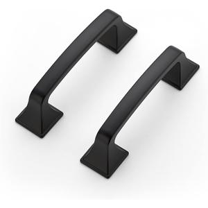Ravinte 20 Pack Solid 3" Square Foot Arch Pulls Kitchen Cabinet Handles Matte Black Drawer Pulls Kitchen Cabinet Hardware for Cupboard Handles
