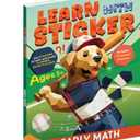 Learn by Sticker - Addition & Subtraction Workbook for Kids Ages 4-8, 8-12 - Create 10 Pages Sticker by Number Animal Sports Stars with Fun Games, Activities (Math)