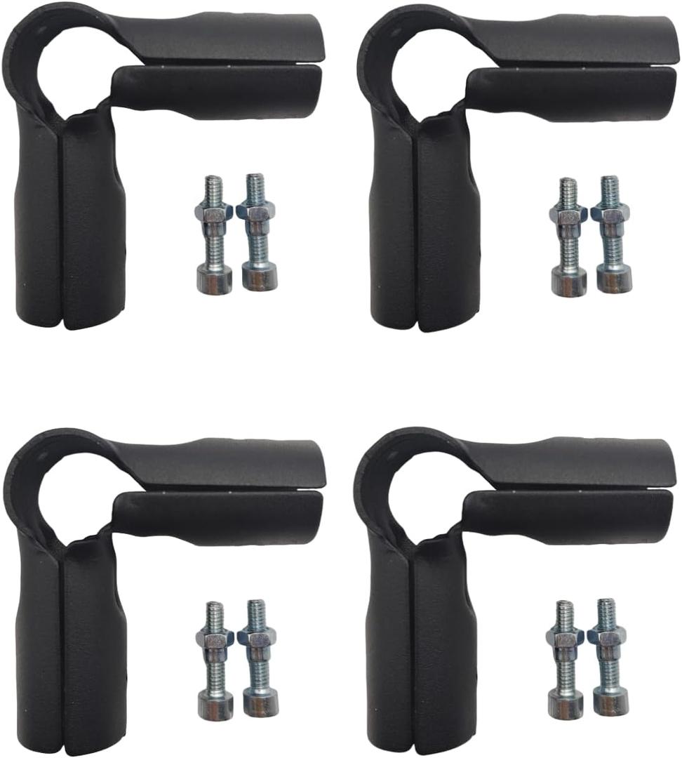 4Pcs 3 Way L Tube Connector,Black 90 Degree Pipe Clamp,Fit for 1 Inch(25.4 mm) OD Steel Pipe,Chain Link Fence Clamps, Steel End Rail Clamps,Galvanized (Bolts/Nuts Included) forDIY Rack,ShelfandCart