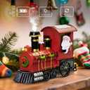 Christmas Train Ornaments with Steam Effects Multicolor Santa Christmas Table Decorations