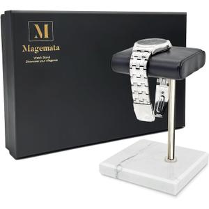 Watch Stand for Men Women Single, Watch Display Stand Holder, Single Watch Holder Watch Stand, Jewelry Stand, Black Marble Watch Stand Display for Watches, Bracelets, Watch Accessory (White)