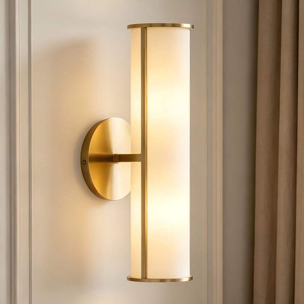 Contemporary Soft Light Linen Wall Sconce - Modern Horizontal/Vertical Vanity Light for Bedroom, Living Room, Bathroom - Hardwired (16.5" H)