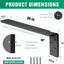Free Hanging Side Wall Floating Shelf Bracket 3 Pack 20 Inch Heavy Duty Countertop Support Bracket for Breakfast Bars Cabinet Granite Countertops with No Knee Wall or Pony Wall