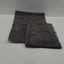 LuxUrux 2 Piece Bathroom Rug Set - Premium Plush Bath Mat Shower Rugs, 1" Chenille Microfiber, Non-Slip & Absorbent, Soft & Cozy, Durable Stylish (20x30 & 16x24 inches, Black)