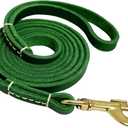 LWBMG Leather Dog Leash for Small Dogs 6ft, Heavy Duty Pet Lead, Soft Genuine Leather Leash for Small Medium Dogs1/2" X 6', Green