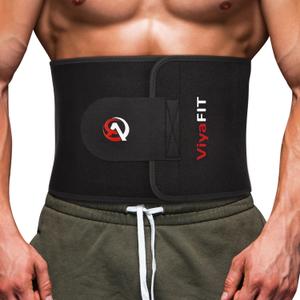 Viyafit Waist Trimmer Belt, Premium Waist Trainer for Women & Men (Medium, Red)