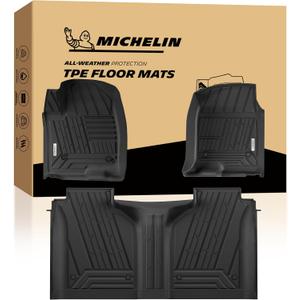 Michelin Floor Mats for 2019-2026 Silverado/Sierra 1500 & 2020-2026 2500/3500, Elite Series Crew Cab Bucket Seat Carpet Floor with Rear Under-Seat Storage (Not Fit 2nd Row Plastic Storage)