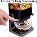 Cereal Dispenser Countertop with Lids, 5L Organization and Storage Containers for Kitchen and Pantry, Rice Dispenser for Food, Cereal, Beans, Nuts, Snack, Oatmeal, Dog Food, Bird Seed, Black, 3Pc