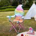 Heritage Kids Ice Cream-Themed Figural Folding Camp Chair,Lightweight Portable Chair with Carry Bag & Cup Holder,Kids Outdoor/Indoor Seating for Ages 6+,14"x14"x26"