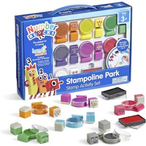 hand2mind Numberblocks Stampoline Park Stamp Activity Set, 20 Stamps, 12 Washable Ink Pads, Number Toys, Kids Arts & Crafts, Preschool Math Toys, Toddler Learning Activities, Birthday Gifts for Kids