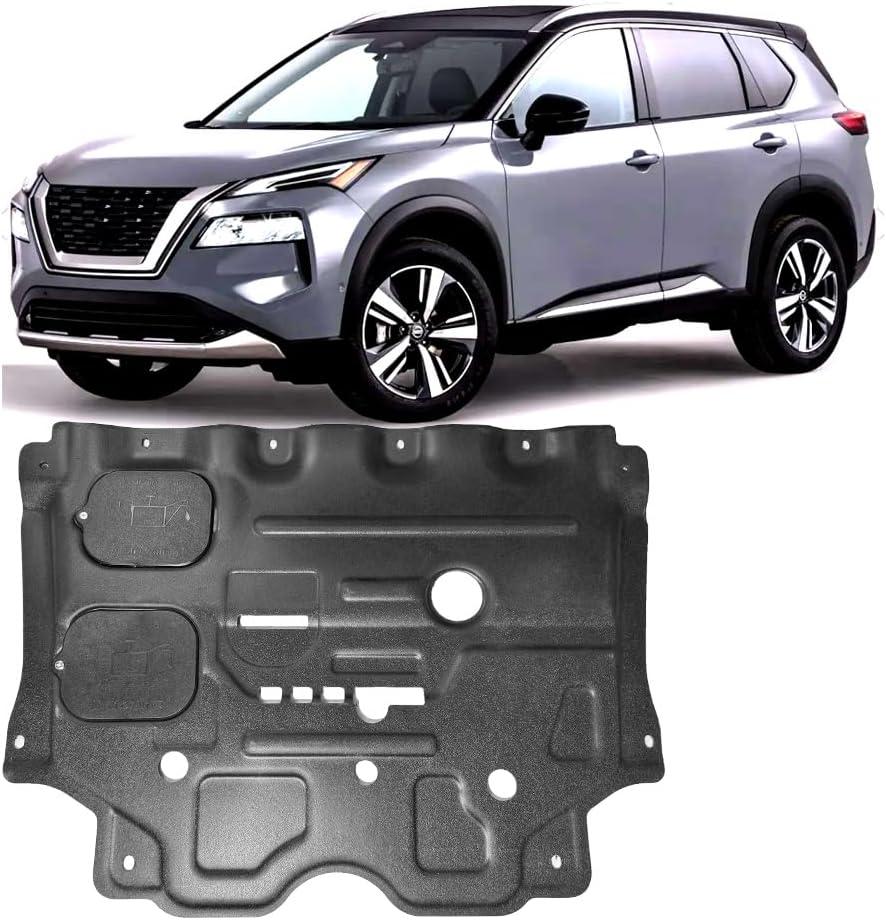 Front Engine Splash Shield Fit for Nissan Rogue 2022 2023 2024 2025 Skid Plate Suitable for Rogue Engine Guard Cover Mud Flaps Directly Replace Original One Black
