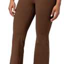 Colorfulkoala Women's Dreamlux Crossover Flare Leggings High Waisted Tummy Control Wide Leg Yoga Pants 29.5" / 31.5" Inseam (Brown, S)